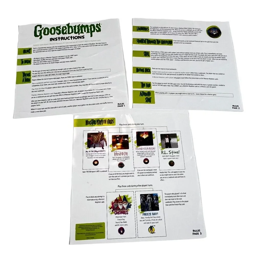 Goosebumps The Board Game by Outset Media 2015 Complete Excellent! Made Canada
